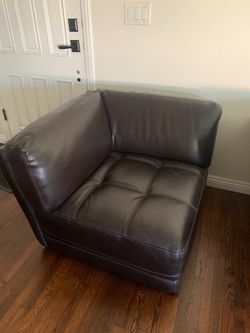 Leather couch corner section