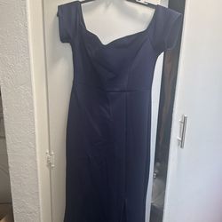 Navy Blue Party Elegant Dress 