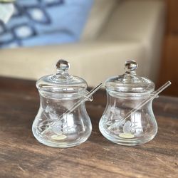 Vintage Princess House Crystal Honey Jars Set – Made in USA