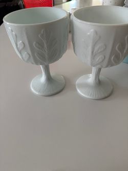 Milk glass goblets