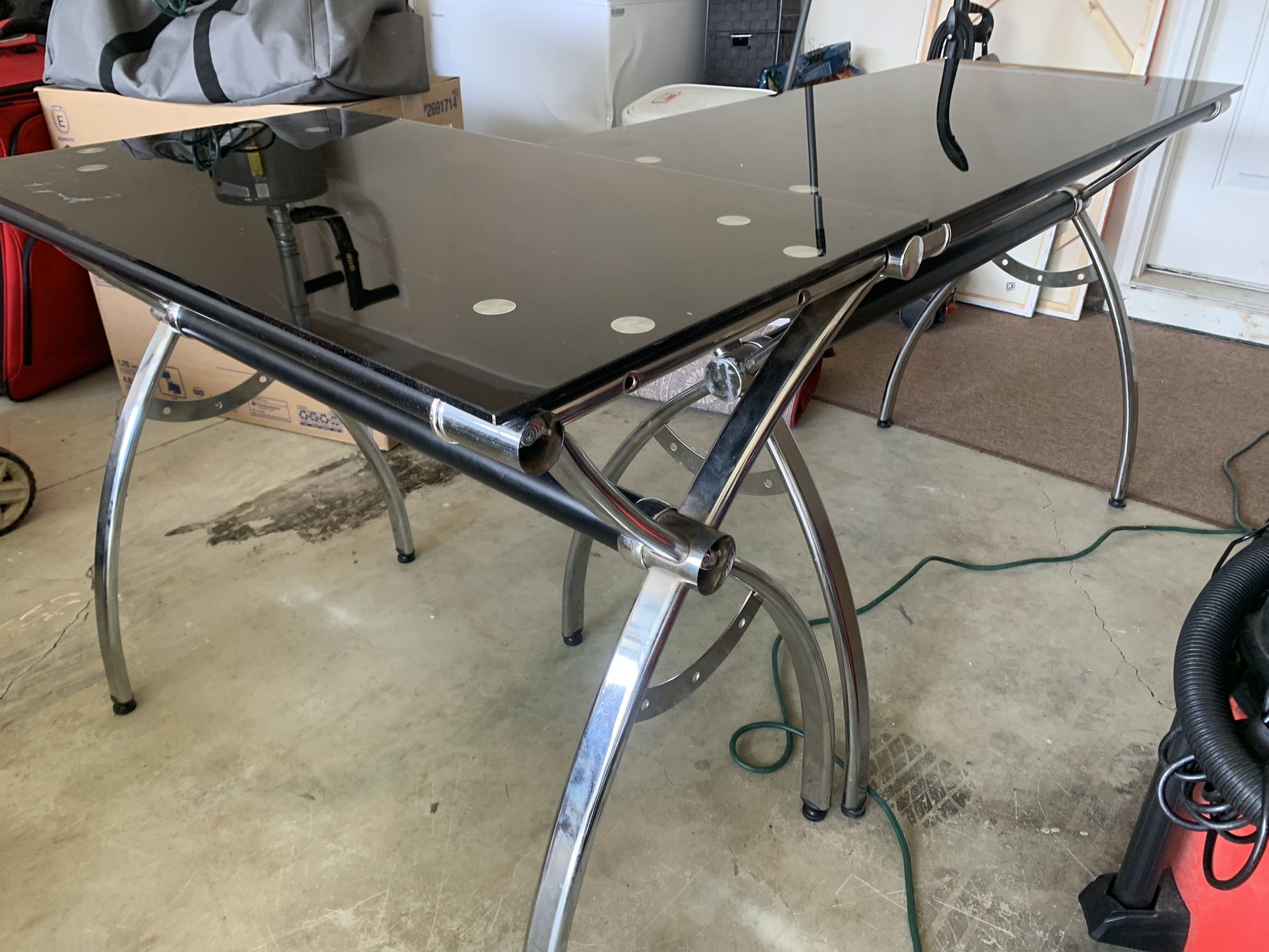 Black Glass Desk Set Of 2