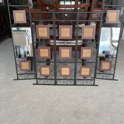 Photo Wall Hanging with Mirrors & Candle Holders 