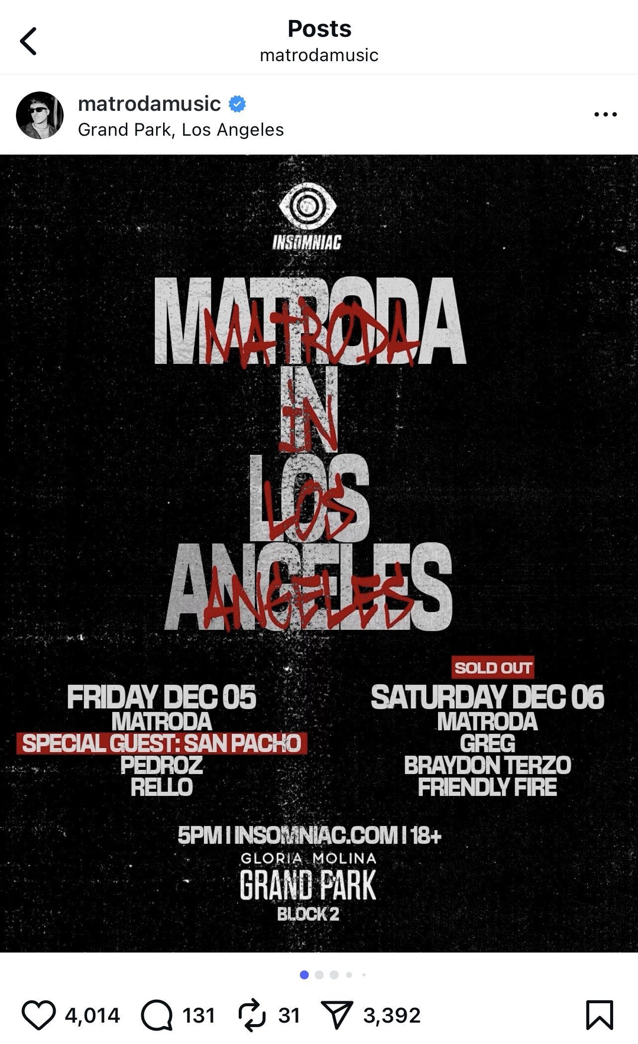 Matroda LA Saturday tickets x2