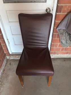 Dark Brown Faux Leather Dining Chairs