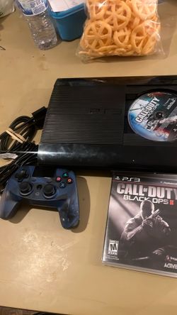PS3 slim 250 gig w 2 games and one Wired controller