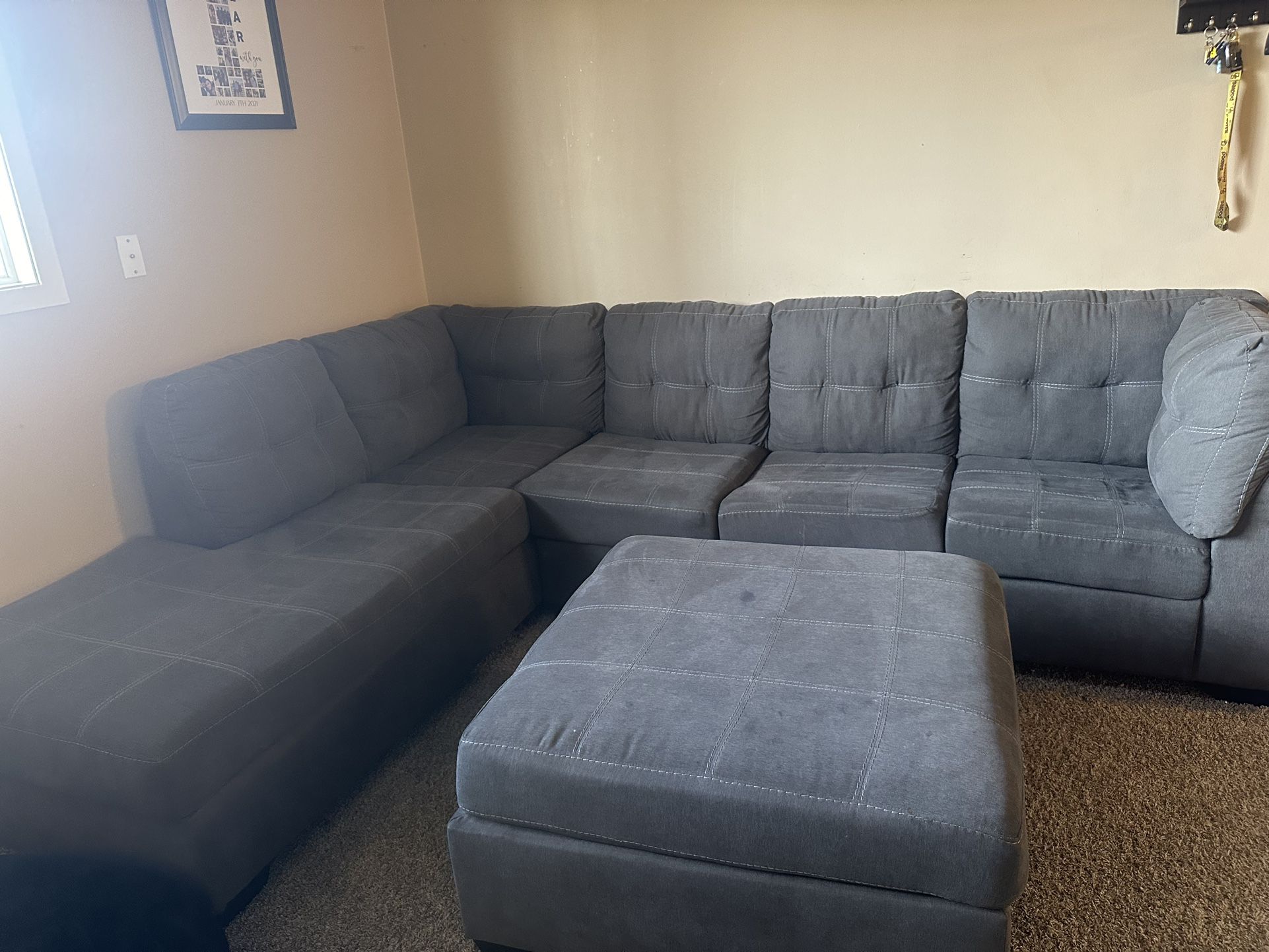 Large Sectional Couch With Pull Out And Ottoman