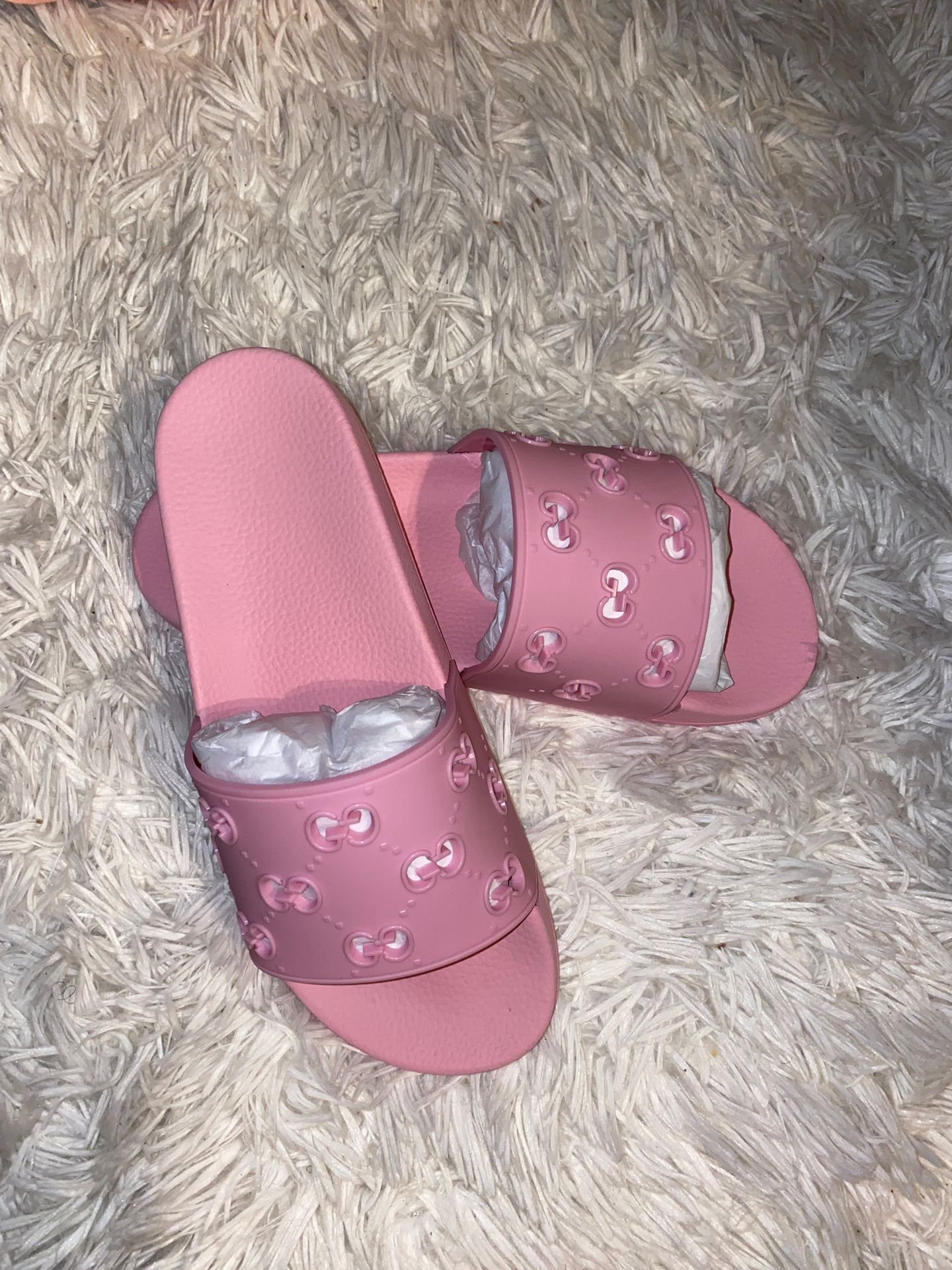 Pink Gucci slides