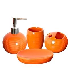 Orange Bathroom Accessories Set 4