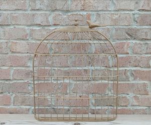 Metal Bird Cage-Style Panel Wall Mount Decor