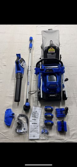 Kobalt 24-volt, 16-in Push Battery Walk behind Mower w/ Brushless Blower and Trimmer Kit