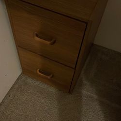 Finished Wood Filing Cabinet