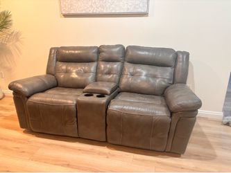 Grey Leather Couches