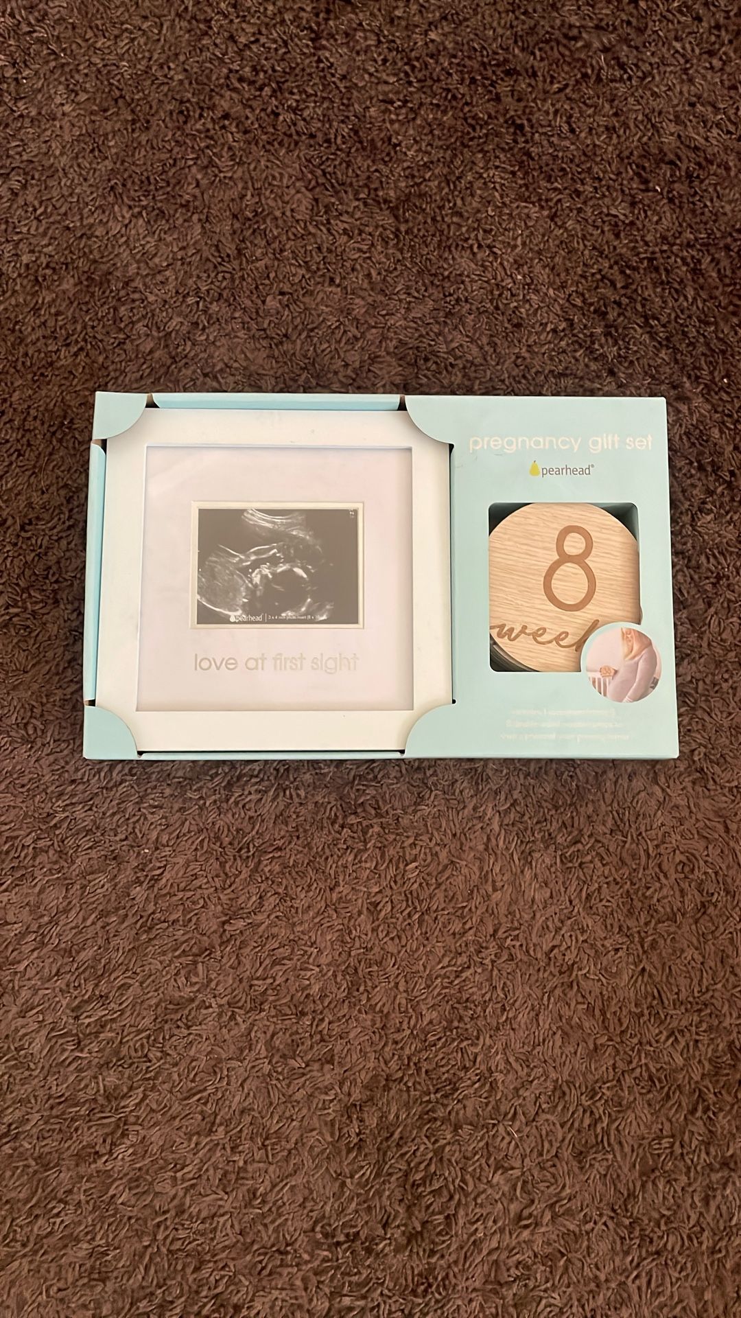 Pearhead Pregnancy Picture Frame W/ 8 Double Sided Wooden Props