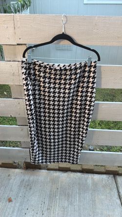 Plaid Stretchy Office Skirt XL
