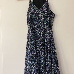 Preowned EXPRESS Floral Dress - Black/purple/green - Size 0