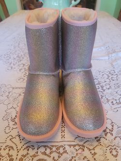 Pink Rainbow Glitter UGG Boots Women's Sz 8