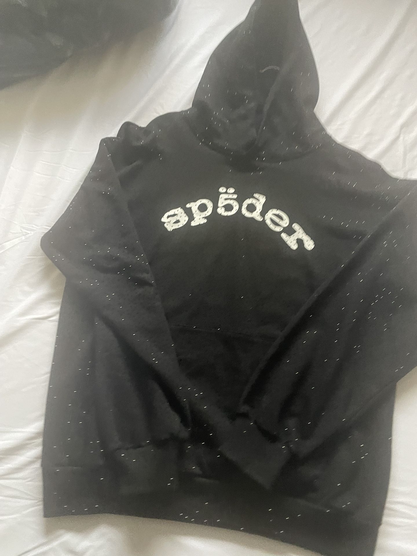 Spider Hoodie Rhinestone Black