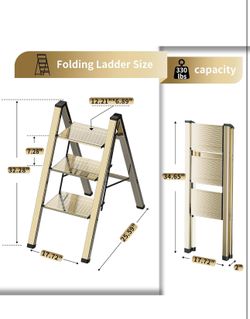 Brand new in box 3 step aluminum folding ladder