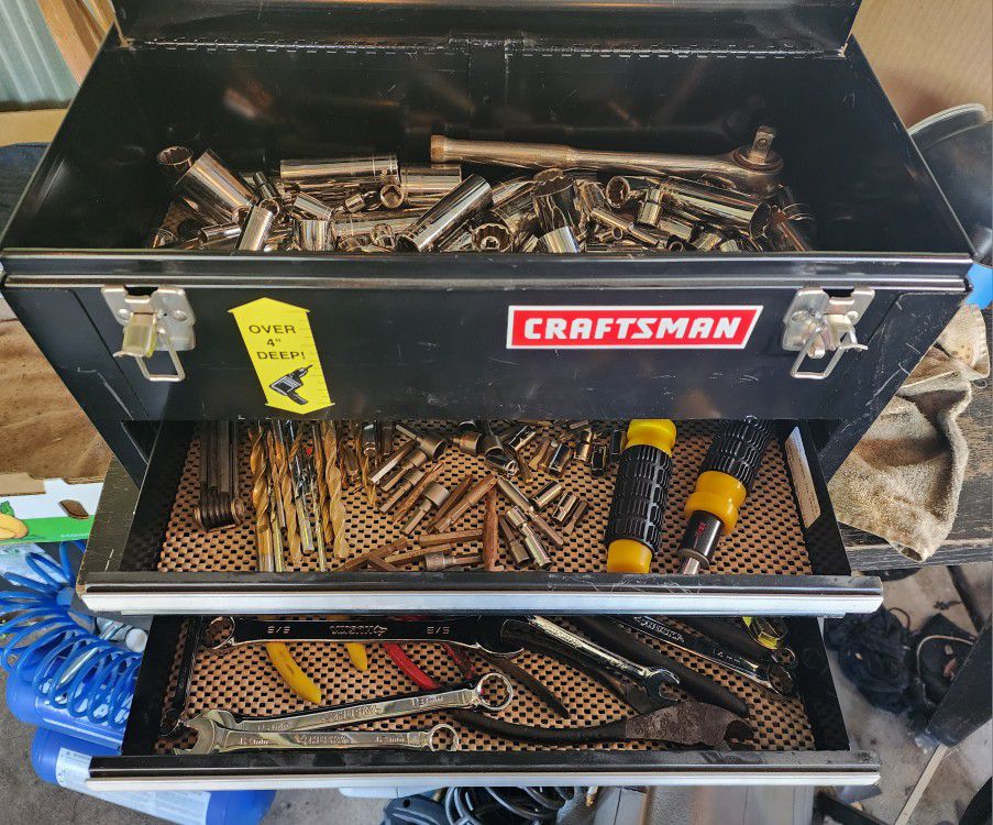 Tool box with assorted tools 