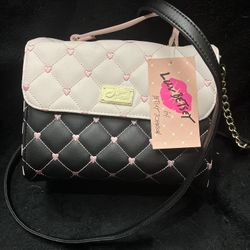 Betsey Johnson Pink And Black Bag