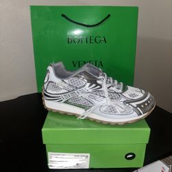 Bottega Veneta silver chrome trainers