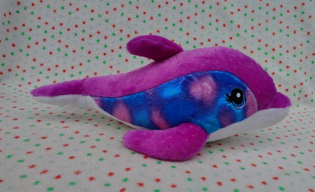 Build-A-Bear Workshop Sea Splash Dolphin 17” Purple, Pink, Blue