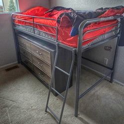 Metal Loft Bed With Ladder