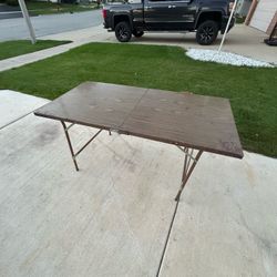 Metal portable folding table utility storage table camp table 29.5”T 60”L