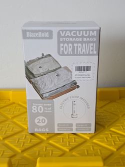 BlazeHold Vacuum Storage Bags 20 Pack Waterproof Leak-Proof w/ Electric Pump