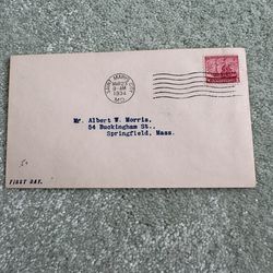 1934 first day cover featuring a 3¢ stamp#784 commemorating the 300th anniversary of the landing of Maryland settlers