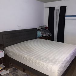 Purple King Size Mattress + Bed Frame + Bed Cover