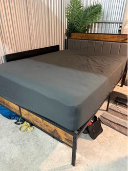 Metal Bed Frame and FULL size 12” Luxury Mattress