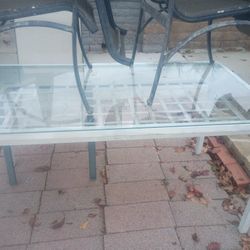 Patio Glass Table And 4 Chairs 