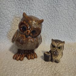 Vintage Ceramic Owl Set