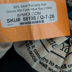 $50 Silver Bags Kennedy's And Franklin's