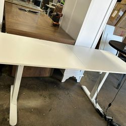 (Small damage) 63”x 24”White Electric Standing Desk