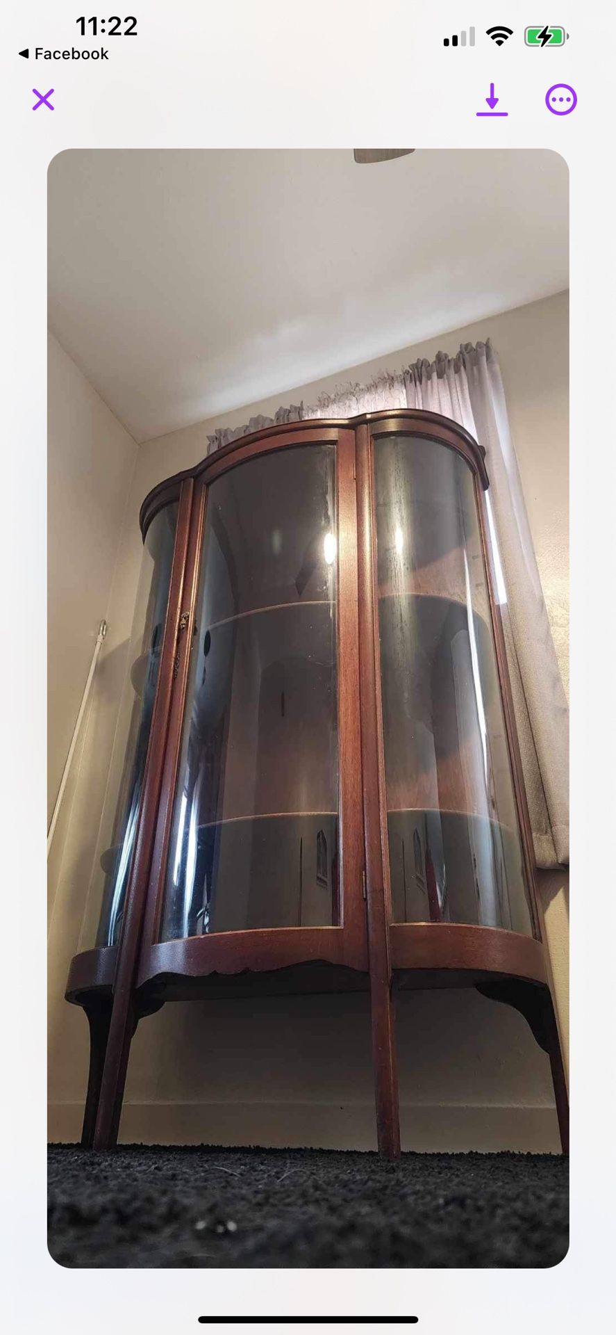 Stunning Mahogany Bow Front/China Cabinet $300 PRICE/REDUCED!!