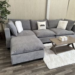 NEW! Gray Modular Cloud Sectional Couch - Delivery & Financing Available 