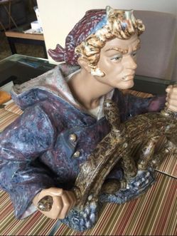 Vintage Lladró porcelain sculpture titled "Seaman" (also widely known by B as "Helmsman" or "Mariner at the Wheel"), registered under Model #01011325.