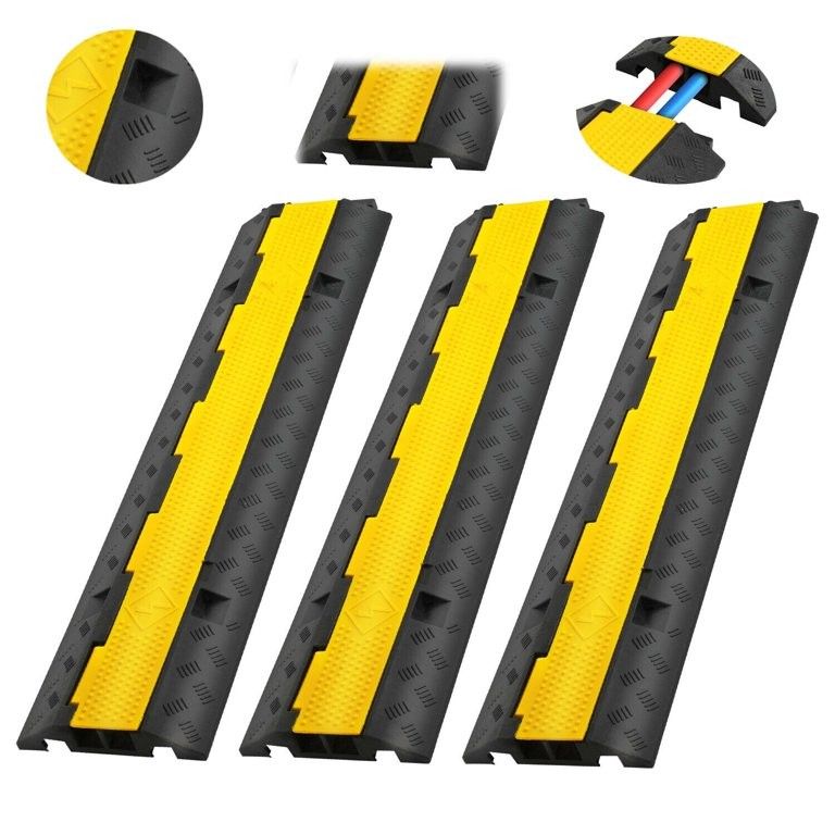 2 Channel Driveway Rubber Speed Bumps 