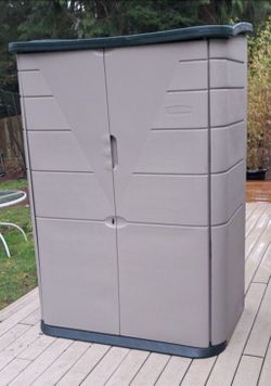 Rubbermaid Vertical Resin Plastic Vinyl Outdoor Storage Sheds