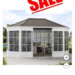 Sunjoy 12’ x 16’ Cape Blue Hardtop Screenhouse $1,999