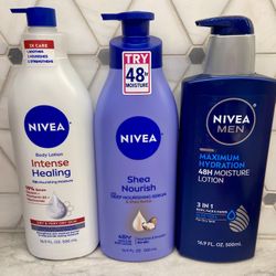 NIVEA MEN Maximum Hydration 3-in-1 Body Lotion or Nivea Lotion for Women 16.9 fl oz New/unopened.