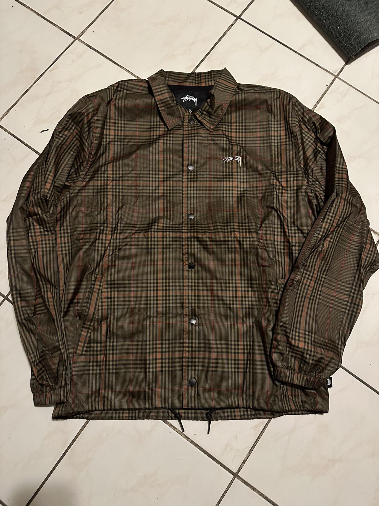 Stussy BURBERRY Button Up jacket windbreaker BROWN RARE VAULT DIAMOND SUPPLY SUPREME BOX LOGO BAPE SHARK HOODIE BILLIONAIRE BOYS CLUB BBC GALLERY DEPT