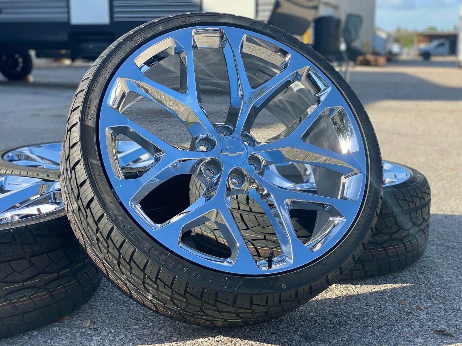 In Stock 22” 24” 26” SNOWFLAKE RIMS TIRE WHEELS IN STOCK WE OFFER 120 Days Option