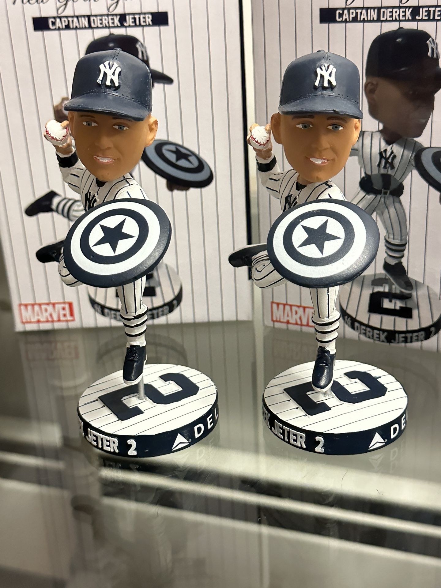 2 New In Box Derek Jeter NY Yankees Marvel Captain America Bobblehead