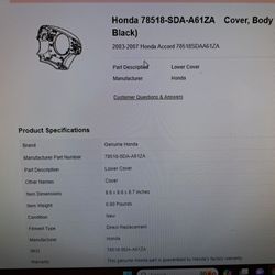 Honda Steering Wheel Cover Body 