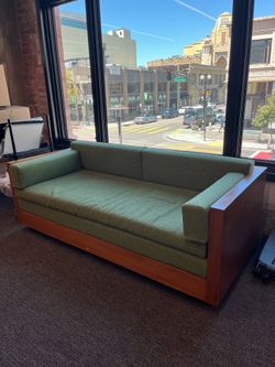 Green Fabric Couch and Green Fabric Chairs Set