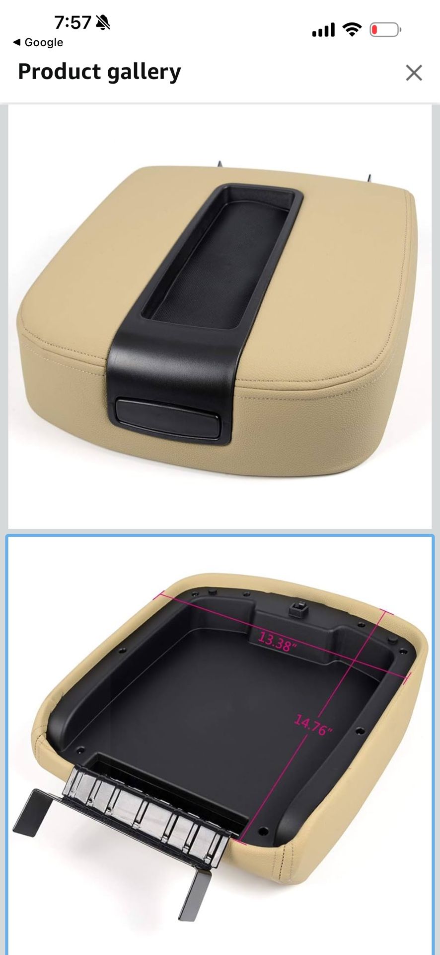 GRAND ORANGE Front Center Console Armrest Lid Assembly Tan Compatible with 07-14 Chevy GMC Silverado Sierra (Beige)