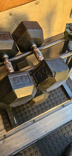 50 lb Hex Dumbbells Pair
